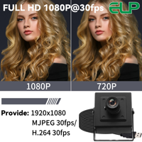 Caméra USB Mini ELP 2K Starvis 0,0001 Lux à faible luminosité, objectif 88 degrés, HDR 100 dB, H.264, sans pilote, pour conditions d'éclairage faible