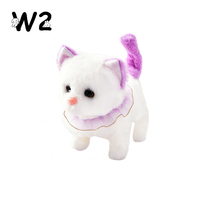 W2TOY Muffler Cat Jouet en peluche électrique - Compagnon délicat pour chaton, Princesse en dentelle, Poupée mignonne et moelleuse, Jouet doux, Cadeau d'anniversaire pour fille 3+
