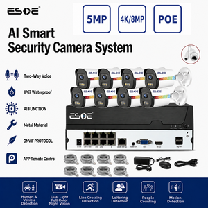 <span class=keywords><strong>Kit</strong></span> de <span class=keywords><strong>caméra</strong></span> de sécurité NVR 8 canaux ESOE 4K avec <span class=keywords><strong>caméra</strong></span> bullet, PoE, étanche IP67, audio bidirectionnel, détection de mouvement, système de vidéosurveillance réseau pour la maison - Product Image 1