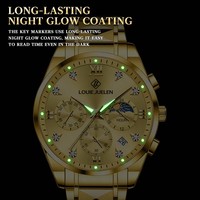 Luxuriöse Herren-Edelstahluhr Männliche Armbanduhr 3BAR Wasserdicht Quarzwerk 42mm Leuchtende Zeiger Armbanduhren
