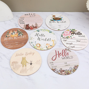 Carte en bois personnalisée « Hello World » pour annonce de <span class=keywords><strong>naissance</strong></span>, carte de jalons « Hello World », panneau « Hello World » pour nouveau-né - Product Image 6