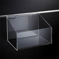 Boîtes de rangement en acrylique transparent pour mur à lattes, boîtes de rangement en PMMA Lucite pour mur à lattes