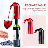 Aérateur de vin électrique en plastique, décanteur, distributeur, verseur, design ergonomique incurvé - Rechargeable par USB, batterie rechargeable, monté sur bouteille