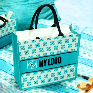 Bolsas de Yute Personalizadas con Diseño Impreso Completo, Reutilizables, Impermeables, con Asas de Cuerda para Regalo, Hechas en Vietnam, TUYET DUNG JB4 - Product Image 1