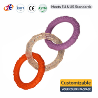 Jouet à mâcher pour chien et chat en forme d'anneau TPR, écologique, texture dentaire, résistant, favorisant l'entraînement quotidien à la mastication, jeu interactif, CE