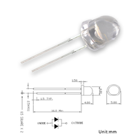 Diodes LED à haute luminosité blanc chaud 4,8 mm et 5 mm personnalisées en usine, 5V, 1000 pièces/sac