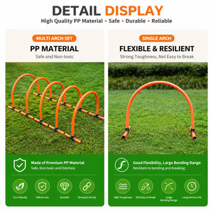 Juego de 5 arcos portátiles y duraderos de PP para entrenamiento de fútbol, estacas de suelo, bases interiores, rellenas de agua, para agilidad y dominio del balón - Product Image 4