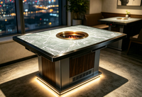 Table de barbecue multifonctionnelle sans fumée Ji Lu, table de barbecue auto-purifiante intégrée pour la restauration