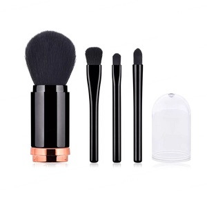 Kit de pinceaux de maquillage portable 4 en 1, pinceaux pour fards à paupières, poudre, fond de teint, ensemble de pinceaux cosmétiques de voyage, poils doux, prêt à être expédié - Product Image 3