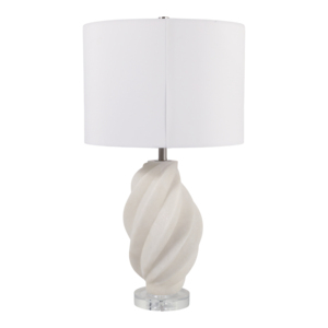 Lampada da Tavolo Scultorea in Resina Bianca, Luce d'Accento Moderna per Comodino e Arredo Notturno - Product Image 6