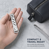 Coupe-ongles compact en acier inoxydable, poignée ergonomique incurvée, antidérapant, pour ongles des mains et des pieds, vente en gros, logo personnalisé