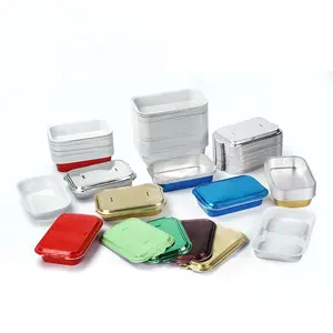 Bandejas descartáveis de alumínio para embalar alimentos, microondas, folha de alumínio segura para forno/recipiente/caixa