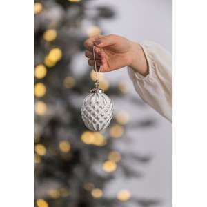 Adorno de Bola de Navidad de Cristal, Decoración Colgante Clásica para Árbol, Fiestas, Proyectos de Manualidades, Hecho a Máquina, Blanco - Product Image 5
