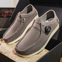 Nouvelles Chaussures Décontractées à Lacets pour Garçons Grande Taille Automne/Printemps, Respirantes, Rehaussantes, à Semelle Souple, en Microfibre Fine
