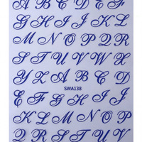 Autocollants pour ongles avec lettres de police gothique, autocollants pour ongles avec alphabet gothique, lettres simples, décorations pour ongles