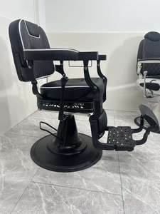 Sillón de Salón Metálico para Hombre, para Salones de Belleza, Peluquería, Barbería, Asiento de Cuero, Bomba Hidráulica Profesional - Product Image 4