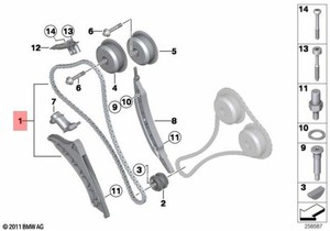 Cadena de distribución <span class=keywords><strong>BMW</strong></span> OEM <span class=keywords><strong>M5</strong></span> M6 X5 M X6 F01 F02 con riel tensor 11318658027 - Product Image 2