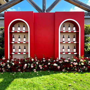 LEDA Eventos y Fiestas, Nuevo Arco Rojo de Estilo Simple, Exhibidor de Vino Acrílico para Bodas - Product Image 1