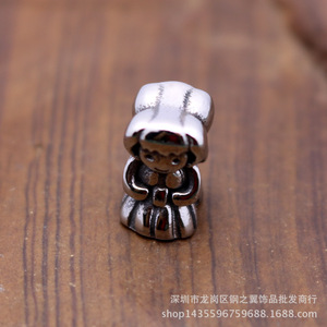 yunnique Charme de petite fille mignonne en acier inoxydable, pendentif de dessin animé pour bracelet, accessoires de bricolage, cadeau, bijoux, perles à enfiler, breloques - Product Image 3