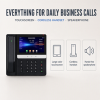Téléphone IP d'entreprise E980PRO, écran tactile 7 pouces 1024x600, WiFi 6, Gigabit PoE, 116 touches DSS, vidéo H264, combiné sans fil