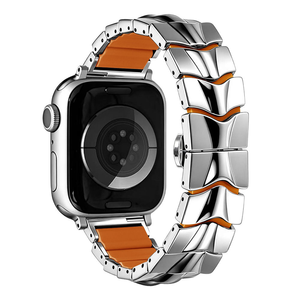 สายนาฬิกาข้อมือซิลิโคนแบบนิ่ม OEM เชื่อมต่อกับสแตนเลสสตีล สำหรับเปลี่ยนสายนาฬิกา IWatch 11 10 9 8 7 6 - Product Image 6