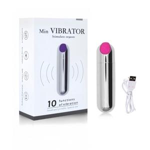 Mainan seks Dildo Stimulator klitoris tahan air untuk wanita <span class=keywords><strong>Vibrator</strong></span> peluru Mini USB untuk produk seks wanita - Product Image 6