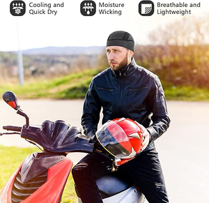 カスタムロゴ スカルキャップ ヘルメットライナー ビーニー クールメッシュ サイクリング ランニングハット 男女兼用 軽量 通気性 ヘルメットの下にフィット - Product Image 6