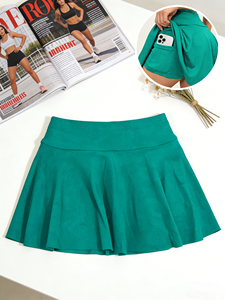 4-Piece Women's Casual Summer A-Line Skirt Set Pockets Regular Waist Solid Color Fabric Comfortable - Product Image 3