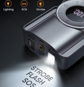 2 में 1 12v कूद बॉक्स कार बैटरी जम्पर स्टार्टर एयर कंप्रेसर 4000a 150pi टायर इंफ्लेवेटर - Product Image 6