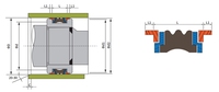 Cylindre hydraulique pneumatique compact à double action KDAS DAS, piston, joint d'étanchéité de taille personnalisée, joint d'étanchéité NBR POM, 40Mpa -35~110C