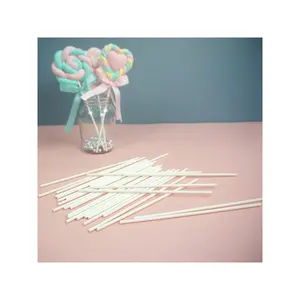 Paper Lollipop Stick Factory Wholesale Party Supplies Clear White Color Lollipop Candy Paper Stick