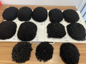 H357 Toupet Afro Bouclé pour Hommes, Système de Remplacement de <span class=keywords><strong>Cheveux</strong></span> Humains Afro-Américains, Taille 8x10, 2mm 4mm 6mm 8mm 10mm 12mm, Ondulation, Expédition Rapide - Product Image 6