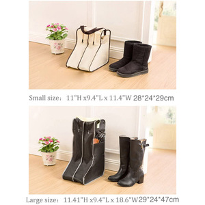 Bolsa de Almacenamiento para Botas, Negra y Beige, Organizador de Zapatos Portátil de Viaje, Funda Protectora Contra el Polvo para Botas y Zapatos - Product Image 4