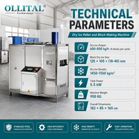 Machine de production de glace sèche Ollital CO2 à commande automatique pour équipement commercial de glace sèche, machine à fabriquer des granulés de glace sèche