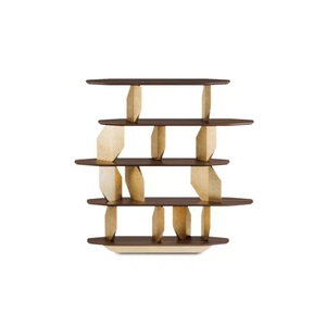 Estanterías <span class=keywords><strong>de</strong></span> Alta Gama, Librería <span class=keywords><strong>de</strong></span> Madera Maciza Lacada <span class=keywords><strong>de</strong></span> Estilo Lujoso, Estante <span class=keywords><strong>de</strong></span> Pie para <span class=keywords><strong>Sala</strong></span> <span class=keywords><strong>de</strong></span> <span class=keywords><strong>Estudio</strong></span> Neoclásica - Product Image 1