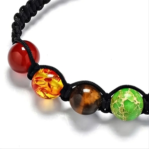 7 Chakra braccialetto di perline regolabile a mano <span class=keywords><strong>intrecciato</strong></span> corda Yoga braccialetto per gli uomini e le donne - Product Image 3