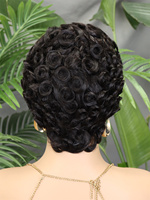 Perruque Courte Bouclée FH 5x5 HD Lace Front Chioma Pixie en Cheveux Humains, Perruque Bouclée Superposée Sans Colle Pré-Pluckée Coupe Pixie pour Femmes