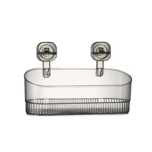 Suction Mounted Bathroom Storage Rack Oval Transparent Durable Wall <b>Shelf</b> For Toiletries - Product Image 4