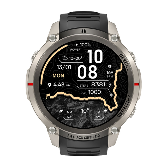 DM59 Rugged Smart Watch GPS 1.43" AMOLED Screen Offline Map Altimeter Compass Waterproof Watch for Men Women