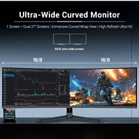Monitor curvo para PC ultrapanorámico de 44.5 pulgadas 5K 32:9, pantalla para juegos de 180Hz HDR400 con luz RGB y soporte VESA 100x100