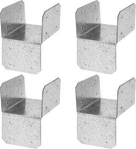 4 Pcs Connecteur d'ancre de solive en argent pour 4x4,4x6,4x8 Poutre ou goujon en acier galvanisé Toit Tie Header Hanger Joint Post Cap - Product Image 1