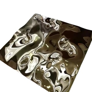 Panel de Acero Inoxidable 2B Serie 300 con Patrón de Ondas de Agua 8K, Decoración Artística para <span class=keywords><strong>el</strong></span> Hogar, Panel de Acero Inoxidable Moderno para Pared/Techo - Product Image 1