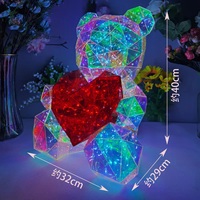 Chaque amour nouveau produit préservé rose fleur éternelle couleur magique ours coloré pour décor cadeau