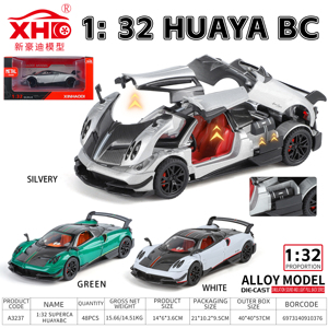 Coche de Juguete de Carreras en Miniatura de Metal Fundido a Presión Hua-<span class=keywords><strong>Yra</strong></span> BC 1/32, Modelo con Sonido y Luz, Blanco, para Edades de 5 a 13 Años, Regalo de Colección - Product Image 4