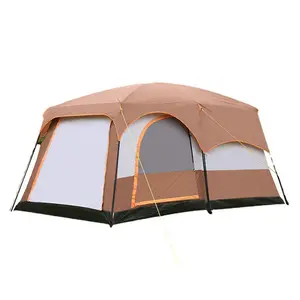 Tente de camping familial de 6 à 10 personnes, double étage, grande taille, 2 chambres, 1 salon, imperméable, pour 3 saisons