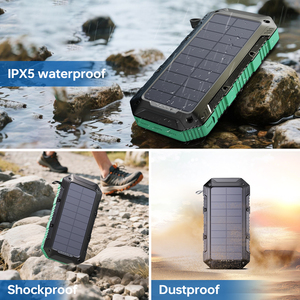 Banco de Energía Solar Impermeable de 20000mAh con Doble USB, Soporte para Teléfono Móvil, Entrada de CC Tipo-C, Batería de Litio Polímero con Protección Contra Sobrecarga - Product Image 4