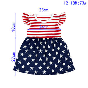 Vêtements pour enfants pour la fête du 4 juillet, robe de fête pour filles, vêtements pour enfants, robes à manches courtes - Product Image 4