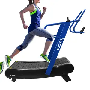 best commercial use no maintenance curved treadmill without motor running machine for gym use one year warranty