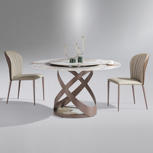Modern Natural Marble <strong>Round</strong> <strong>Rotating</strong> Dining Room <strong>Table</strong> Large Rotatable <strong>Round</strong> Dining <strong>Table</strong> for Home - Product Image 2