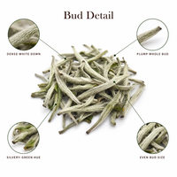 Thé blanc en vrac Fuding Baihao Yinzhen Silver Needle, torréfié au charbon, vente en gros, OEM, marque privée